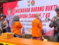 Polres Pelabuhan Musnahkan 6,7 Kg Sabu Senilai Rp6,7 Miliar