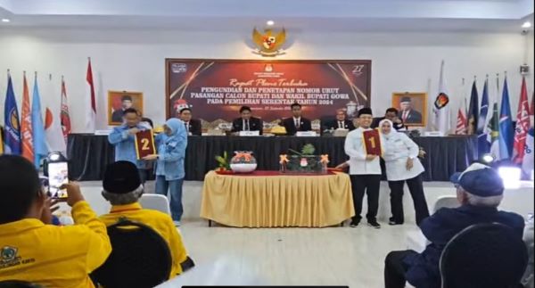KPU Gowa Undi Nomor Urut, Aurama 1 dan Hati Damai 2