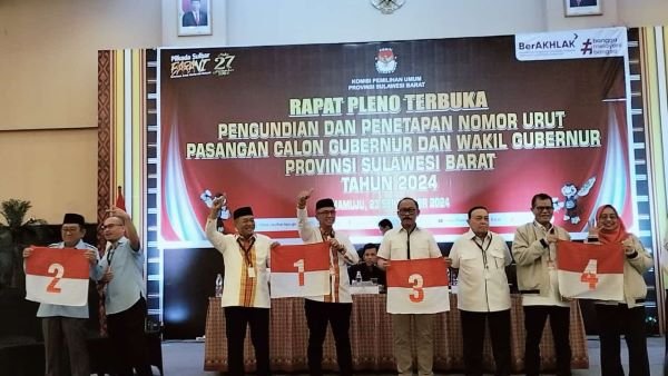 Berikut Nomor Urut Paslon Gubernur dan Wakil Gubernur di Sulbar