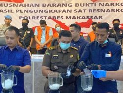 Sabu 1,1 Kg yang Dimusnahkan Polisi Diduga Sasar Kalangan Pejabat