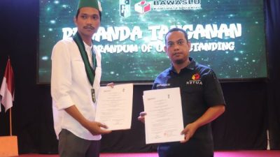 Dukung Pengawasan Pemilu, HMI Maros teken MoU dengan Bawaslu