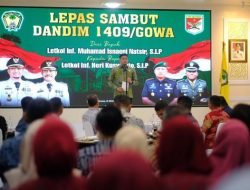 Lepas Sambut Dandim 1409, Bupati Gowa Ajak Jaga Ketertiban untuk Peningkatan Ekonomi