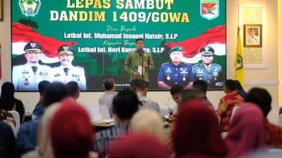 Lepas Sambut Dandim 1409, Bupati Gowa Ajak Jaga Ketertiban untuk Peningkatan Ekonomi