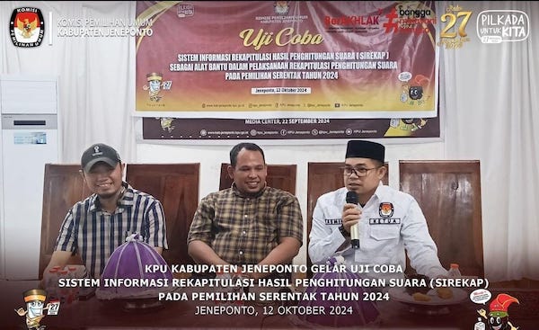 Jelang Pilkada 2024, KPU Jeneponto Mulai Lakukan Uji Coba SIREKAP