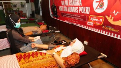 HUT Humas Polri, Bidhumas Polda Sulbar Gelar Donor Darah