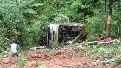 Bus Kendari-Toraja Masuk Jurang di Palopo, 4 Orang Tewas Ditempat