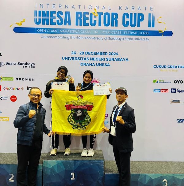 Unhas Raih 7 Medali dan Penghargaan di International Karate Rector Cup II di Unesa