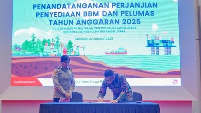 Pertamina Sulawesi-Polda Sulut Teken Perjanjian Penyediaan BBM dan Pelumas 2025