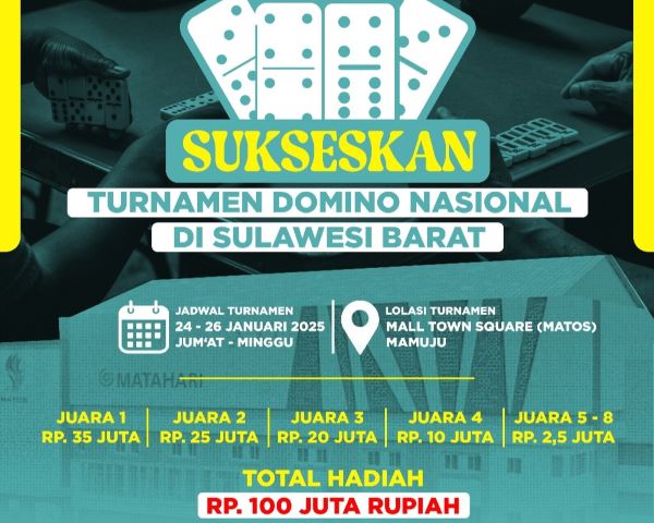 Ribuan Peserta Antusias Ikut Turnamen Domino Visit to Sulbar 2025