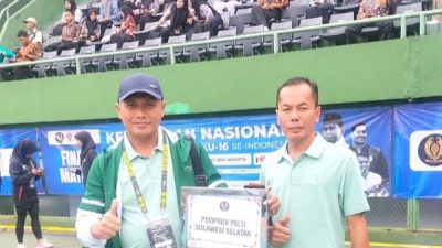 Harumkan Nama Sulsel, Atlet Tenis Gowa Jadi Runner-Up di Kejurnas