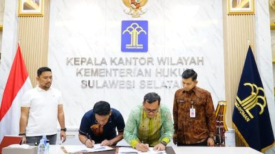 Kanwil Kemenkumham Sulsel Teken Perjanjian Pemanfaatan BMN untuk Imigrasi dan Pemasyarakatan