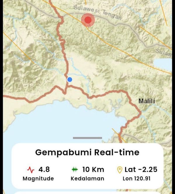 Gempa Berkekuatan 4.8 Magnitudo Guncang Luwu Timur, Terasa di Wotu Hingga Poso