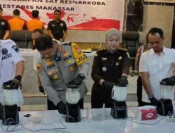 Polrestabes Makassar Musnahkan 1,4 Kg Sabu Senilai Rp2 Miliar