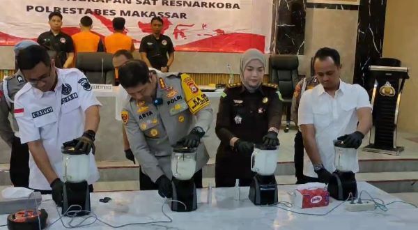 Polrestabes Makassar Musnahkan 1,4 Kg Sabu Senilai Rp2 Miliar