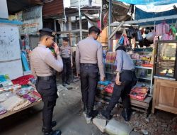 Antisipasi Aksi Kejahatan, Samapta Polres Majene Gelar Patroli di Pasar Sentral Majene