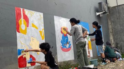 Kabar Ramadan Creativ Fast Gelar Lomba Live Mural, Wadahi Seni Anak Muda di Makassar