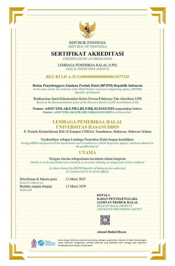 Pusat Pemeriksa Halal Unhas Jadi yang Terbesar di Indonesia Timur