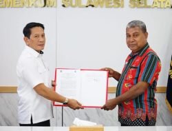 Kanwil Kemenkum dan Kementerian HAM Sulsel Teken Perjanjian Pemanfaatan BMN
