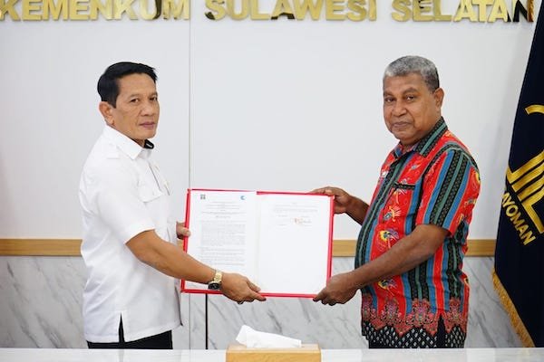 Kanwil Kemenkum dan Kementerian HAM Sulsel Teken Perjanjian Pemanfaatan BMN