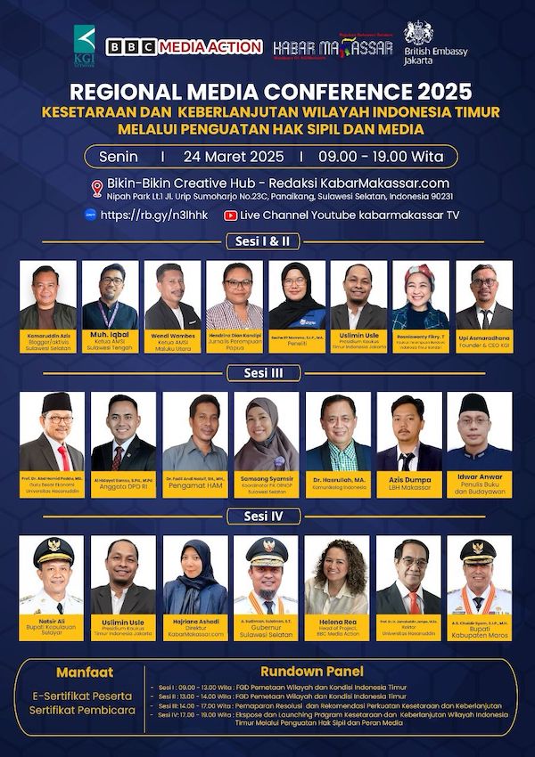 Regional Media Conference 2025: Kesetaraan dan Keberlanjutan Wilayah Indonesia Timur melalui Penguatan Hak Sipil-Peran Media