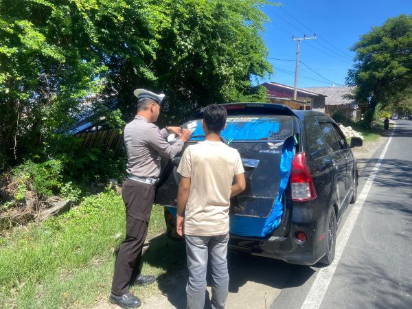 Satlantas Polres Majene Tertibkan Kendaraan ODOL di Jalan Trans Sulawesi