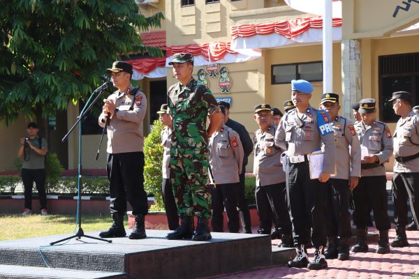 Polres bersama Kodim 1422 Maros Lakukan Pengamanan Aksi Unjuk Rasa Mahasiswa