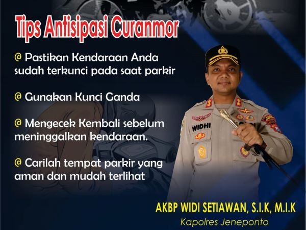 Cegah Aksi Curanmor, Kapolres Jeneponto Beri Tips Keamanan