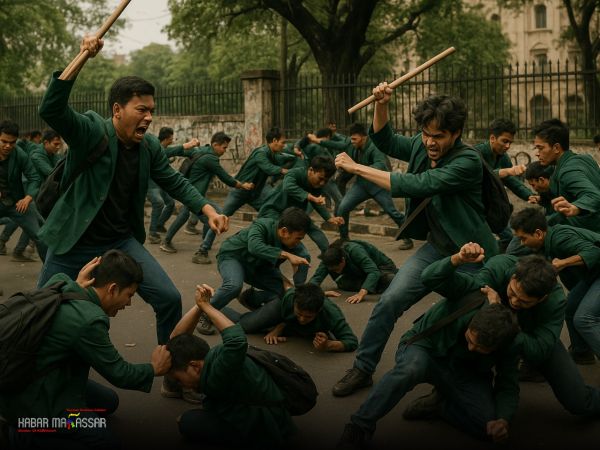 Tawuran di Kampus UMI Makassar, Seorang Mahasiswa Jadi Korban Pembacokan