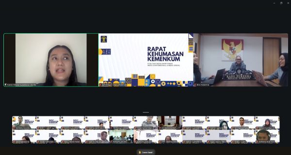 Evaluasi Media Monitoring, Kanwil Kemenkum Sulsel Menempati Ranking Pertama Akun Teraktif dan Terpopuler