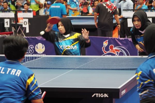 Tim Tenis Meja Beregu Putri Sulsel Melesat ke 8 Besar Pornas Korpri