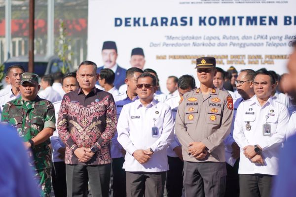 Ditjenpas Sulsel Teken Komitmen Bersama Cegah Peredaran Narkoba dan HP Ilegal di Lapas