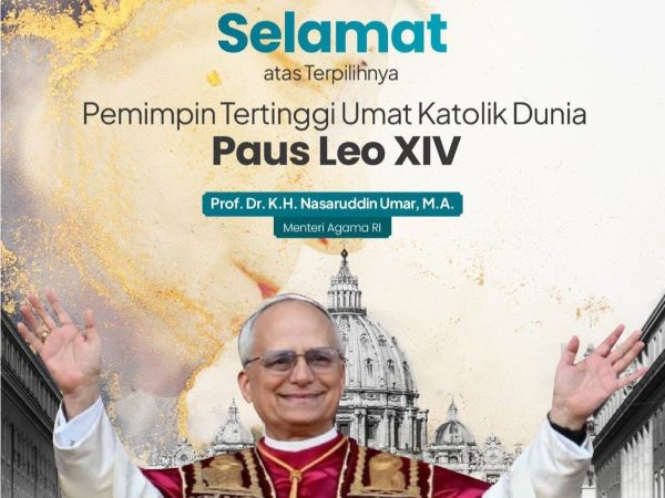 Menag Nasaruddin Umar Ucapkan Selamat atas Terpilihnya Paus Leo XIV
