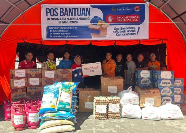 Pertamina Sulawesi Salurkan Bantuan Tanggap Darurat Banjir di Kepulauan Sitaro