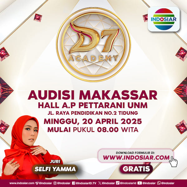 Makassar Jadi Kota Pertama Audisi D’Academy 7, Selfi Yamma Sebagai Juri