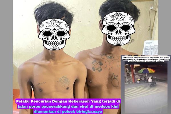 Dua Remaja Ditangkap Usai Begal Penjual Bakso di Makassar