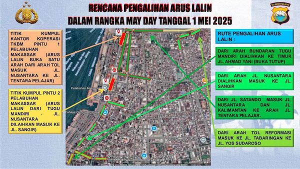 Peringatan May Day, Polres Pelabuhan Lakukan Rekayasa Lalu Lintas