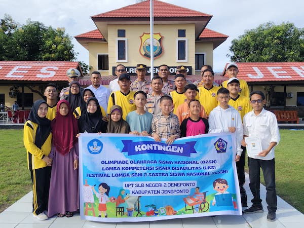 Jelang Olimpiade Olahraga Siswa, Kapolres Jeneponto Lepas Kontingen SLB ke Kabupaten Bulukumba