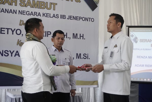 Adam Ridwansyah Resmi Jabat Kepala Rutan Kelas IIB Jeneponto Gantikan Renza Maisetyo