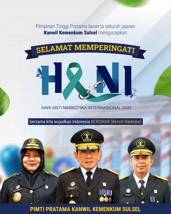 Hari Anti Narkotika Internasional, Kakanwil Tegaskan Komitmen Perangi Narkoba Hingga Tuntas