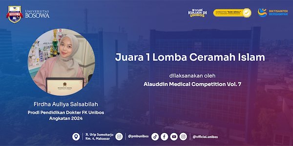 Mahasiswi Kedokteran Unibos Juara 1 Nasional Lomba Ceramah Islami