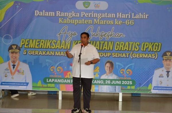 Pemeriksaan Kesehatan Gratis Pemkab Maros Dipadati Ratusan Warga