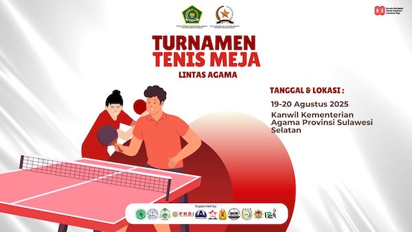 Semarakkan HUT RI, Kemenag Sulsel Gelar Lomba Tenis Meja Lintas Agama