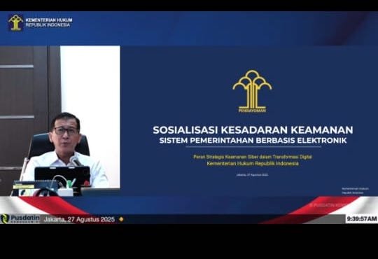Kanwil Kemenkum Sulsel Ikuti Sosialisasi Kesadaran Keamanan SPBE
