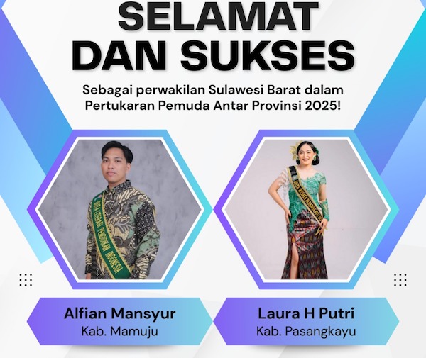 Alfian dan Laura Wakili Sulbar di Pertukaran Pemuda Antar Provinsi 2025