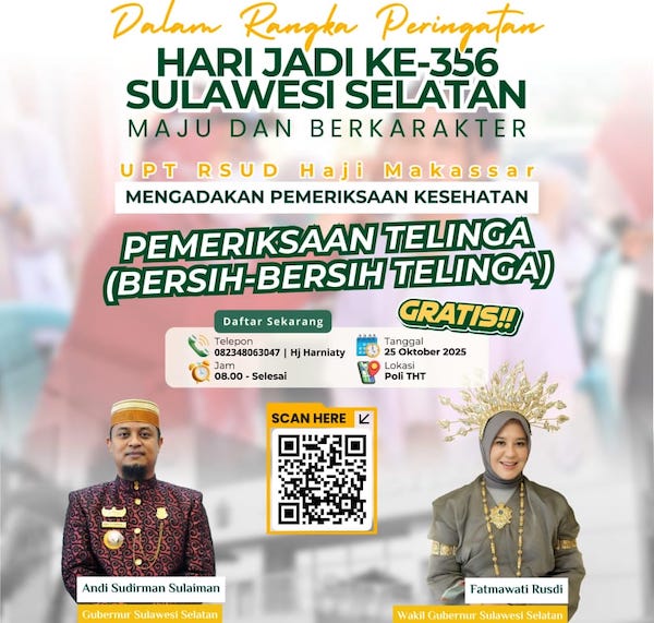 RSUD Haji Gelar Pemeriksaan Telinga Gratis 25 Oktober