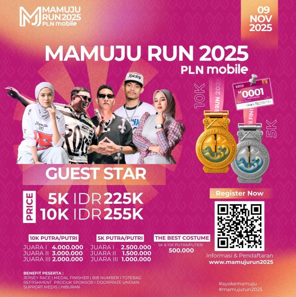 3.500 Pelari Bakal Meriahkan Mamuju Run 2025, Sejumlah Ruas Jalan Ditutup
