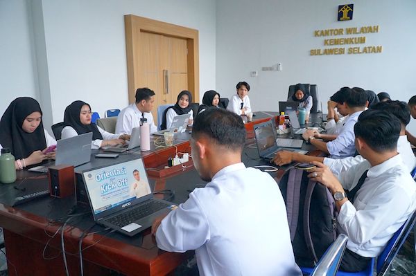 Program Magang Nasional Kemnaker Batch III Resmi Dimulai di Kanwil Kemenkum Sulsel