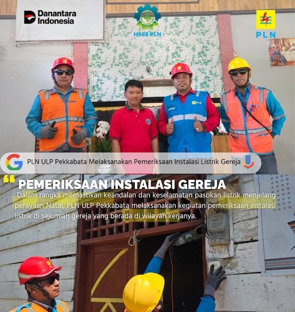 Jelang Natal, PLN ULP Pekkabata Periksa Instalasi Listrik Sejumlah Gereja