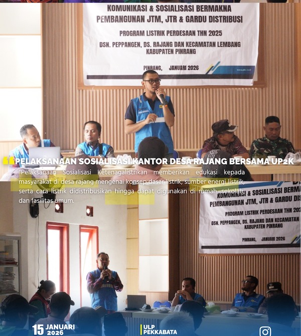 PLN ULP Pekkabata Sosialisasikan Pembangunan JTM, JTR dan Gardu Distribusi di Desa Rajang