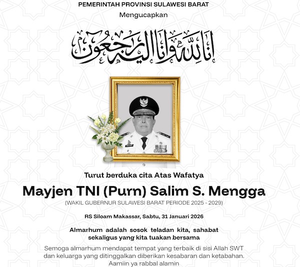Wakil Gubernur Sulbar Salim S Mengga Meninggal Dunia